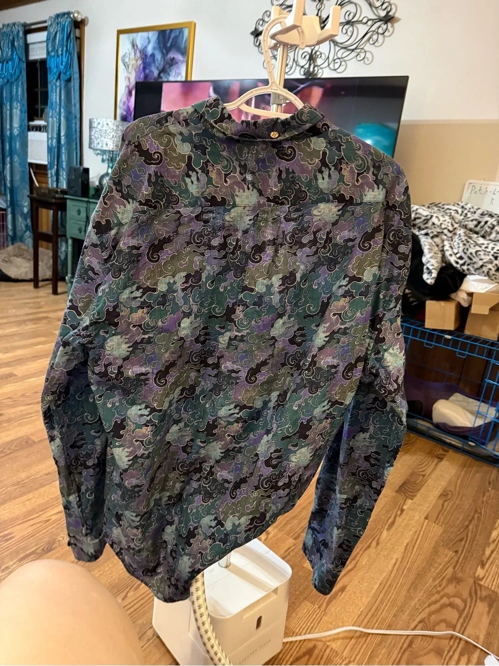 David Yiume long sleeve Hawaiian style shirt
